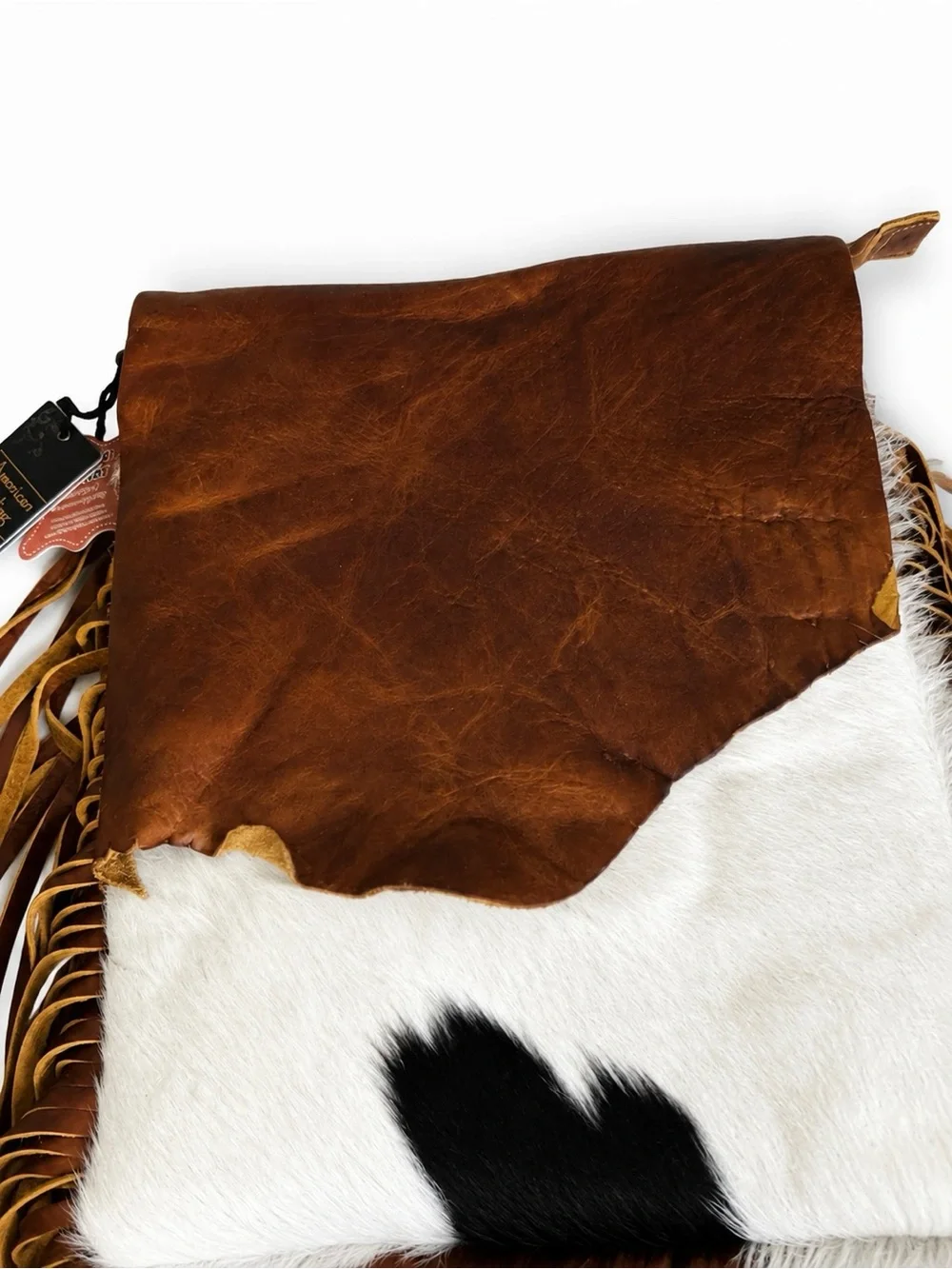 American Darling Hair-On Hide Leather Western Messenger Fringe Bag BNWT